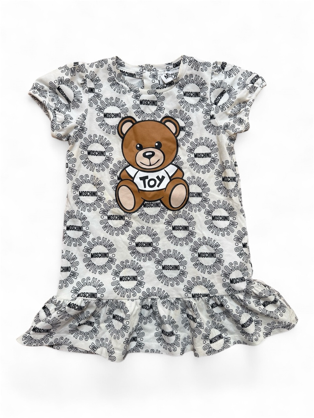 Moschino White Logo-Print Baby Dress